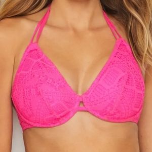 Freya Sundance Halter Bikini Top Hot Pink 34F